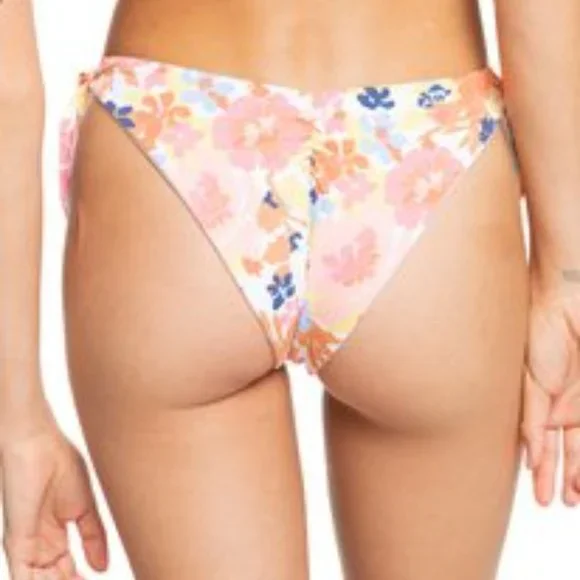 NWT!! Roxy Printed Beach Classics Cheeky Hi Leg Bikini Bottom Size Small - Picture 3 of 7